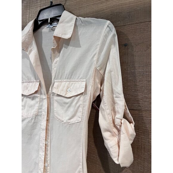 JAMES PERSE Ribbed Side Panel 3/4 Sleeves cream shirt size 0/ XS - Picture 2 of 5